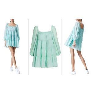 Alice + Olivia Rowen Tired Square Neck Tunic Dress